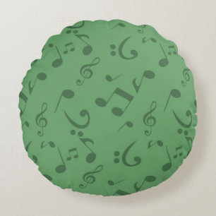 Coussins Ronds Motif de notes musicales