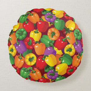 Coussins Ronds Motif de paprika