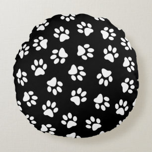 Coussins Ronds Motif De Pâtes, Patrouilles De Chien, Paws Blanche