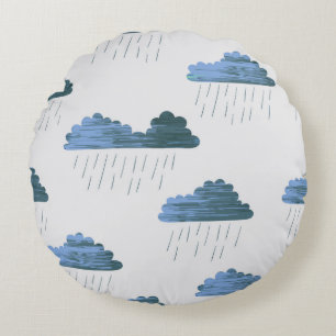 Coussins Ronds Motif de pluie. Répétition de l'illustration vinta