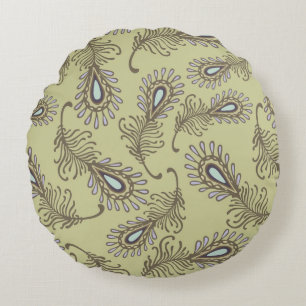 Coussins Ronds Motif de plume