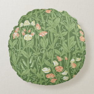Coussins Ronds Motif de pois de senteur William Morris, botanique