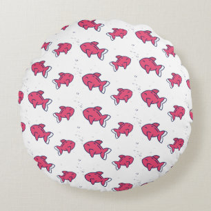 Coussins Ronds Motif de poisson rose mignon