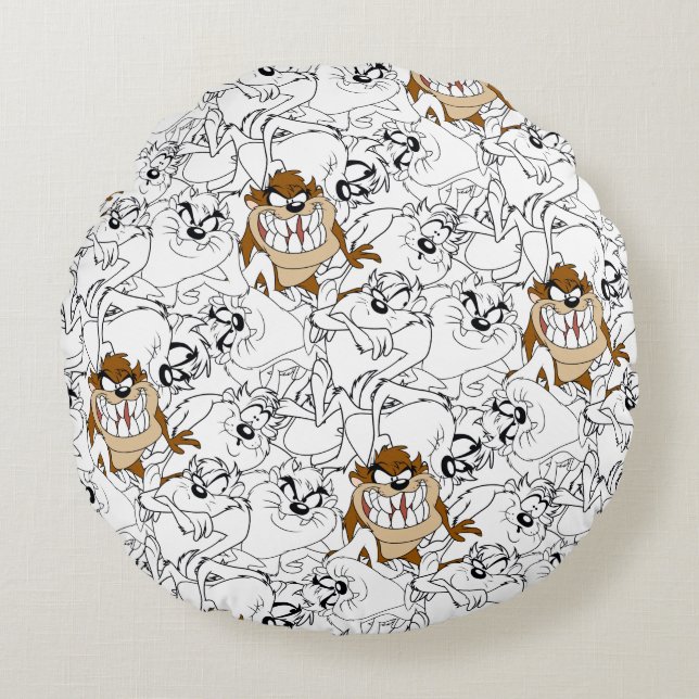 Coussins Ronds MOTIF de pop couleur d'art en ligne TAZ™ (Devant)