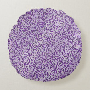 Coussins Ronds Motif de rose violette douce