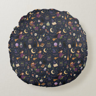 Coussins Ronds Motif de sorcière