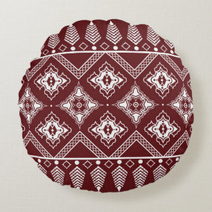 Coussins Ronds Motif de style ethnique géométrique asiatique