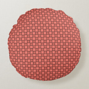 Coussins Ronds Motif de tableau de bord noir rose saumon