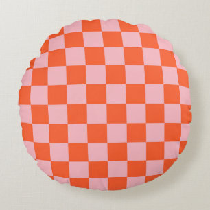 Coussins Ronds Motif de tableau de bord orange et rose