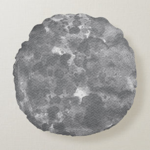 Coussins Ronds Motif de texture en marbre gris foncé