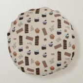 Coussins Ronds Motif de thème chocolat (Dos)