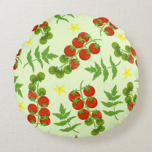 Coussins Ronds Motif de tomate sans joint. Impression végétale. V