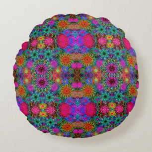 Coussins Ronds Motif de tourbillon coloré mignon
