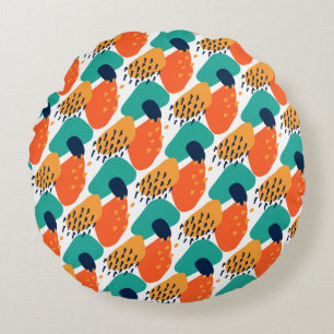 Coussins Ronds Motif de traits de peinture abstraits modernes