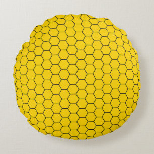 Coussins Ronds Motif de treillis en nid d'abeille géométrique