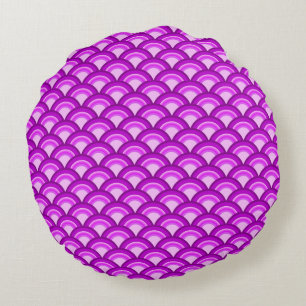 Coussins Ronds Motif de vague Art Déco - violet et orchidée