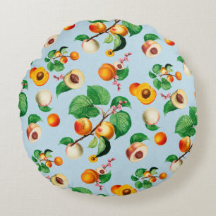 Coussins Ronds Motif de verger d'abricots et de pêches frais