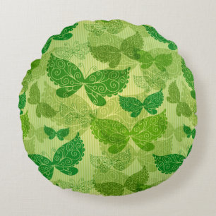 Coussins Ronds Motif de vert de ressort