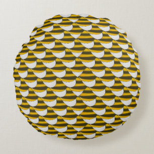 Coussins Ronds Motif d'écailles de bourdon stylisées