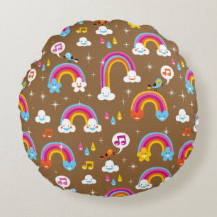 Coussins Ronds motif des arcs-en-ciel mignons