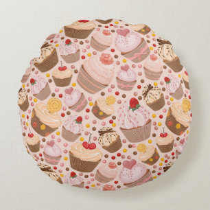 Coussins Ronds Motif des petits gâteaux de célébration