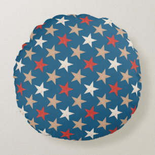 Coussins Ronds Motif d'étoiles patriotiques américaines