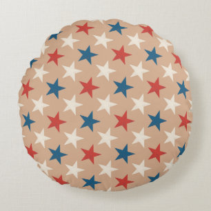 Coussins Ronds Motif d'étoiles patriotiques américaines