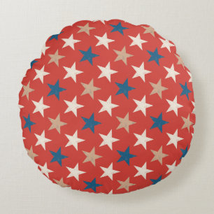 Coussins Ronds Motif d'étoiles patriotiques américaines