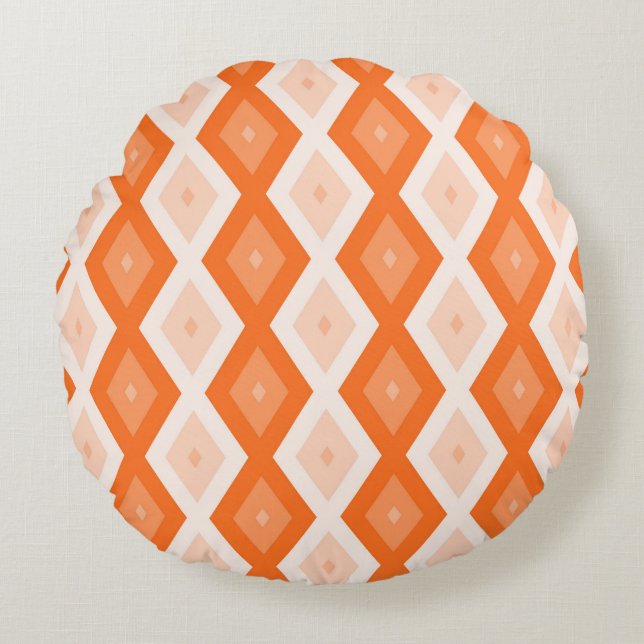 Coussins Ronds Motif diamant orange (Devant)