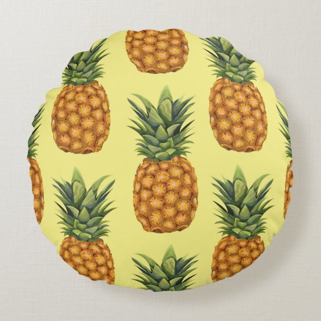 Coussins Ronds Motif d'illustration abstrait pour ananas mignon (Devant)