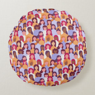 Coussins Ronds Motif d'illustration de femmes diverses