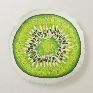 Coussins Ronds Motif d'illustration de tranche Kiwi