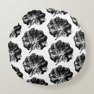 Coussins Ronds Motif d'impression de la feuille de manteau de la