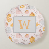 Coussins Ronds motif dinosaure qui captivera chaque enfant (Dos)