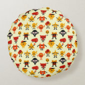 Coussins Ronds Motif drôle de monstres (Dos)