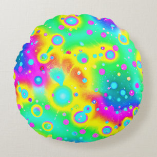 Coussins Ronds Motif dynamique Neon Blaze