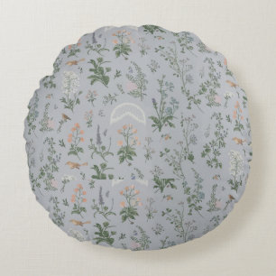 Coussins Ronds Motif Élégant Fleur et Oiseau