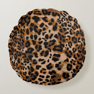 Coussins Ronds Motif en peau d'animal de guépard de jaguar sans s