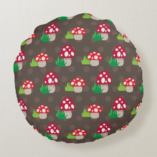 Coussins Ronds motif enfant champignon (Dos)