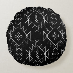 Coussins Ronds Motif ethnique vintage et transparent avec l'indi