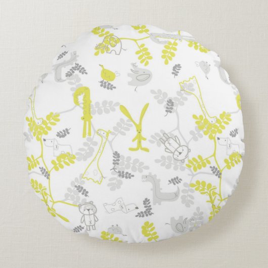 Coussins Ronds motif exposant des bébés animaux 2 (Devant)