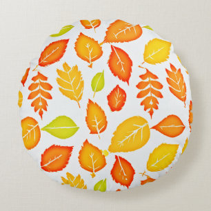Coussins Ronds Motif Feuille coloré