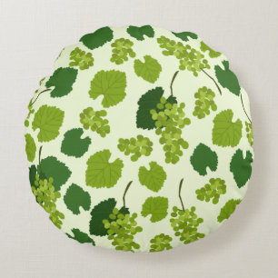 Coussins Ronds Motif Feuille de raisins et de raisins