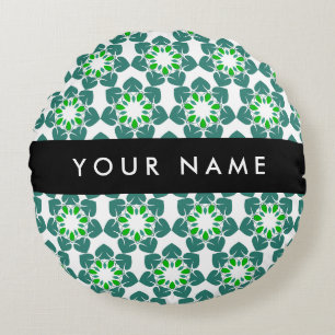 Coussins Ronds Motif feuille, Feuilles verts, votre nom