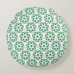 Coussins Ronds Motif Feuille, Motif De Feuilles, Feuilles Verts