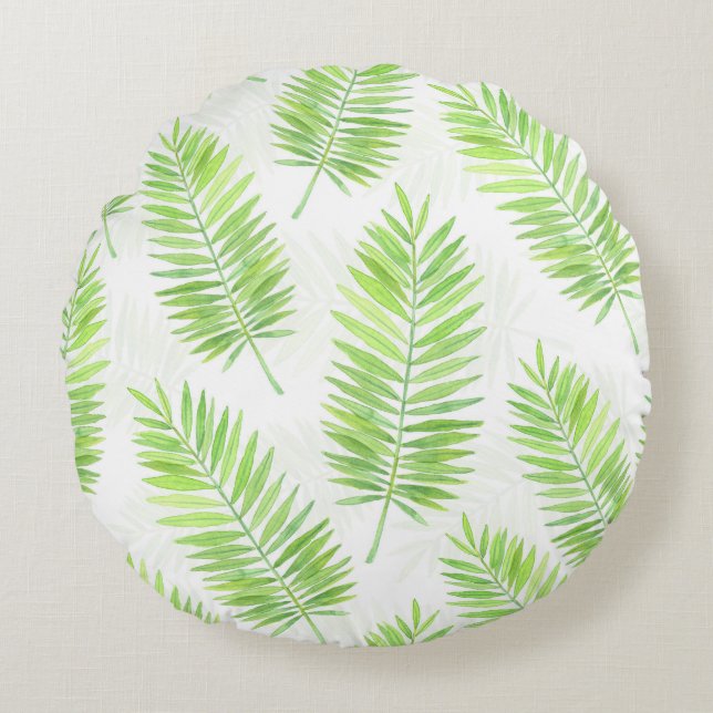 Coussins Ronds Motif feuille Palm (Devant)