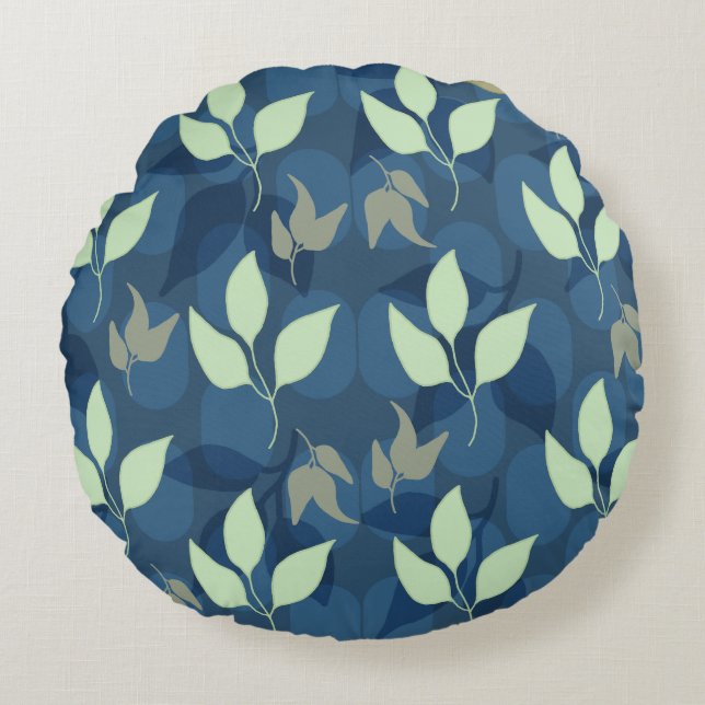 Coussins Ronds Motif Feuillu Charmant (Devant)