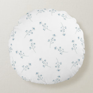 Coussins Ronds Motif Fleur sauvage bleu