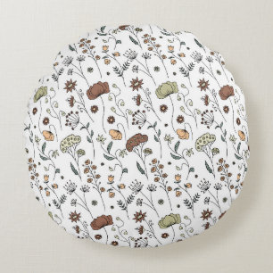 Coussins Ronds Motif Fleur sauvage vintage