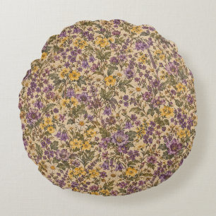 Coussins Ronds Motif fleuri sauvage vintage Cottagecore Ditsy